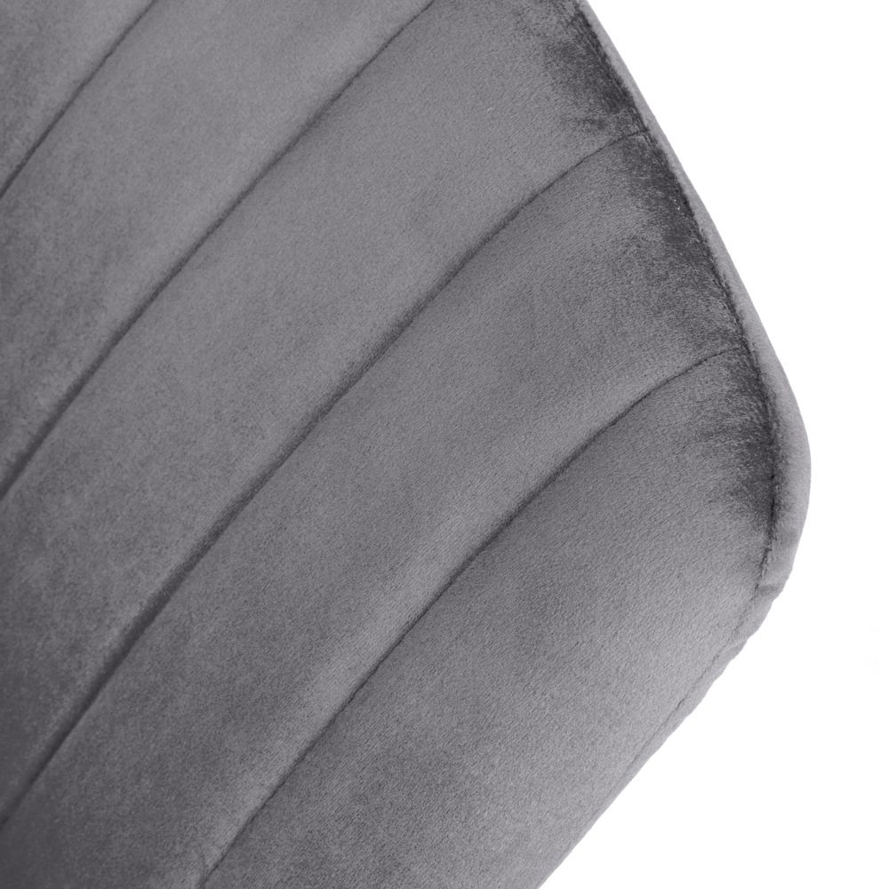 Lisbon Set of 4 Grey Brushed Velvet Dining Chair Image 4