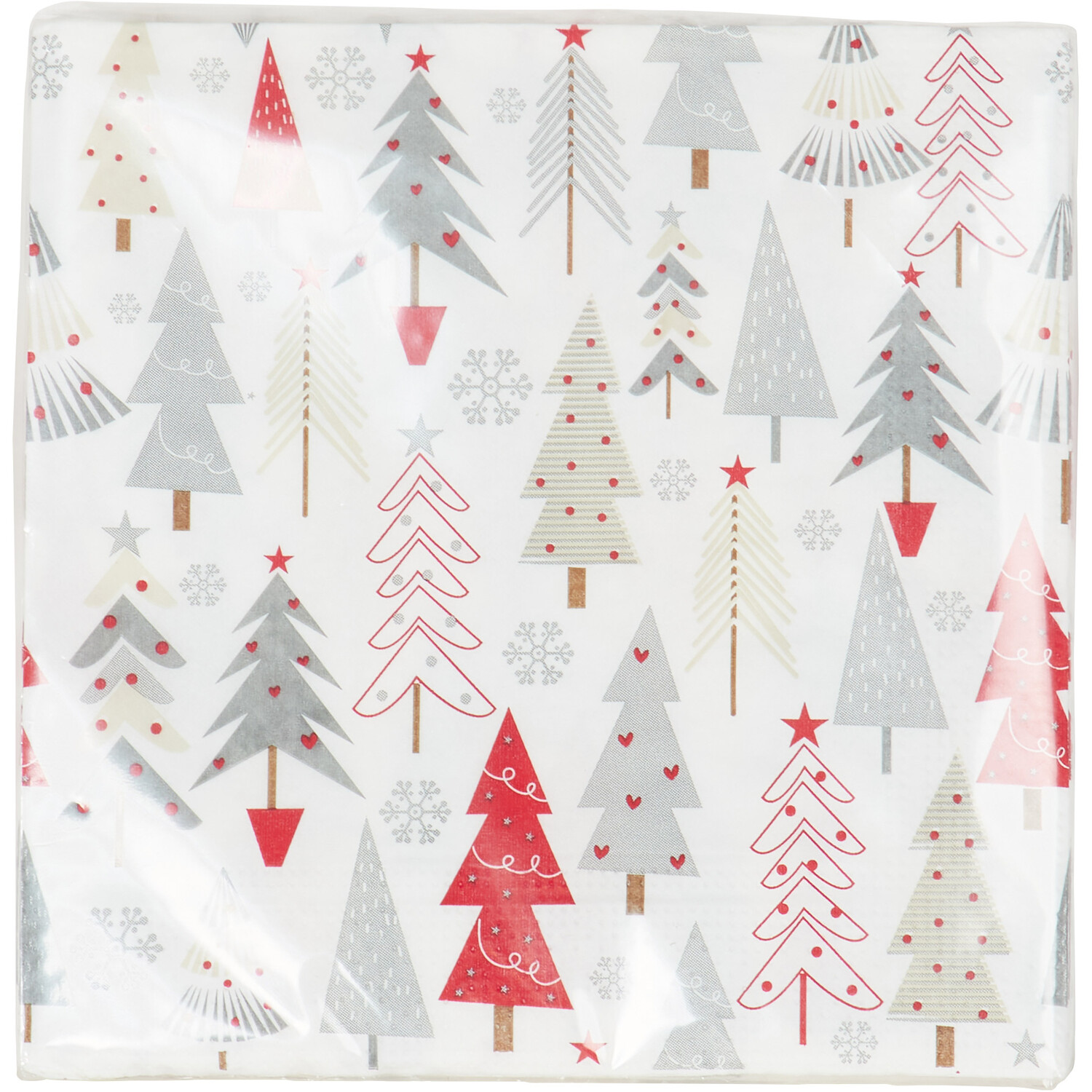 Pack of 20 Christmas Tree Napkins - White Image 1