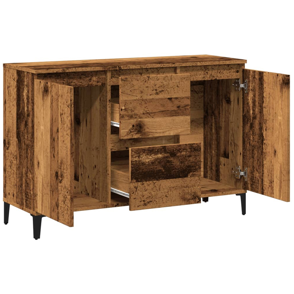 vidaXL 2 Door 2 Drawer Old Wood Sideboard Image 4