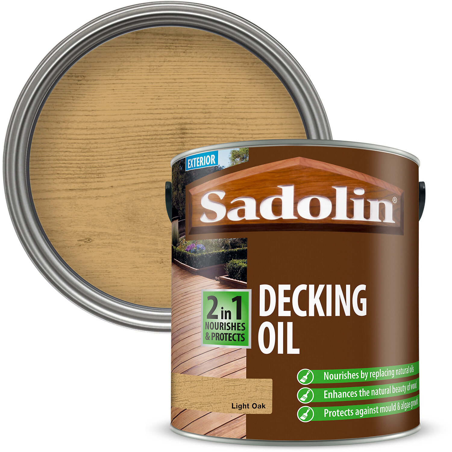 Sadolin Decking Oil 2.5L Light Oak Image 1