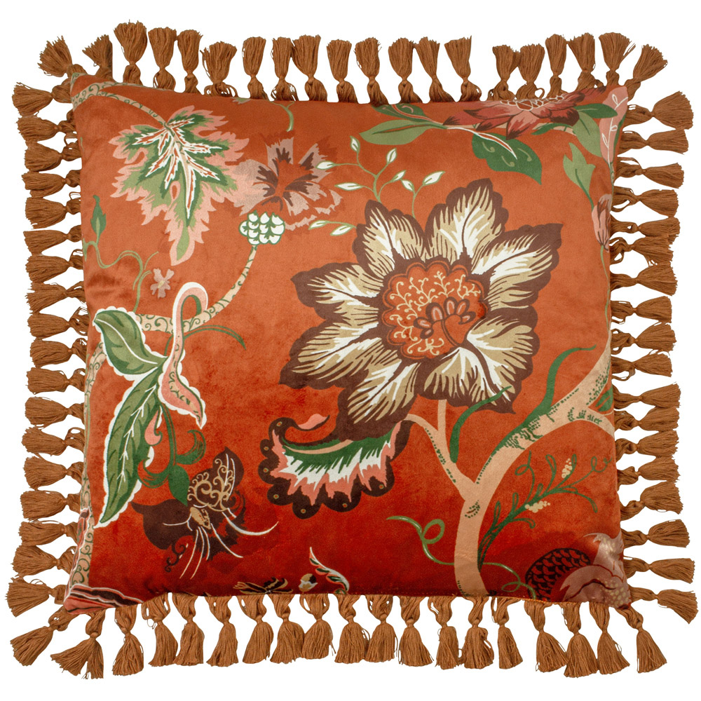 Paoletti Botanist Russet Floral Cushion Image 1