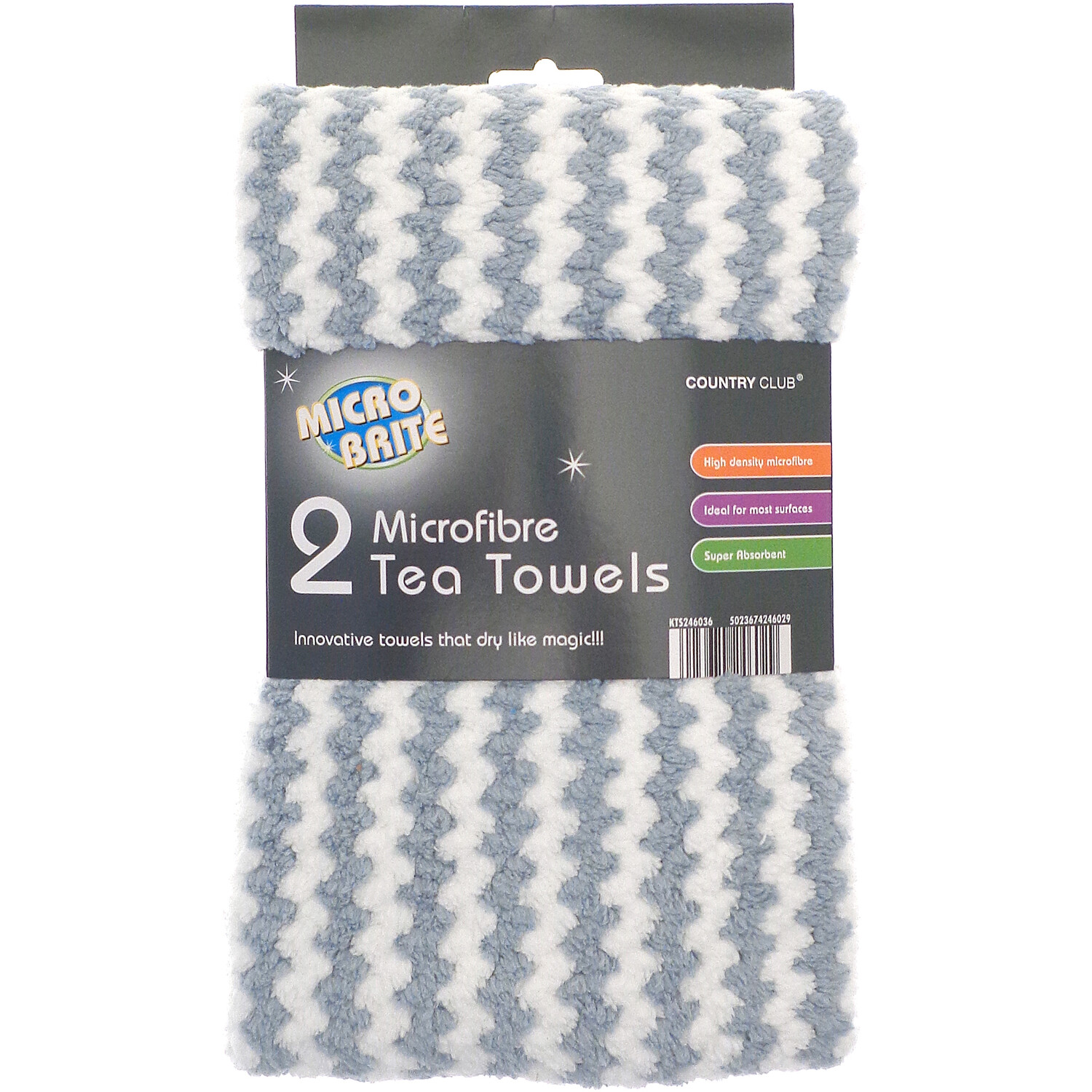 Pack of 2 Wavy Microfibre Tea Towels Image 3