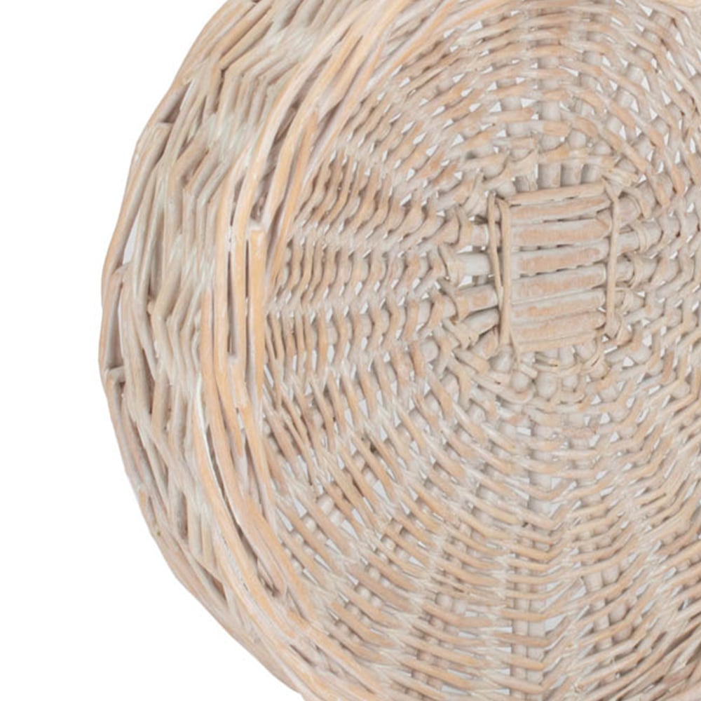 Red Hamper White Wash Heart Shaped Large Wicker Tray Image 2