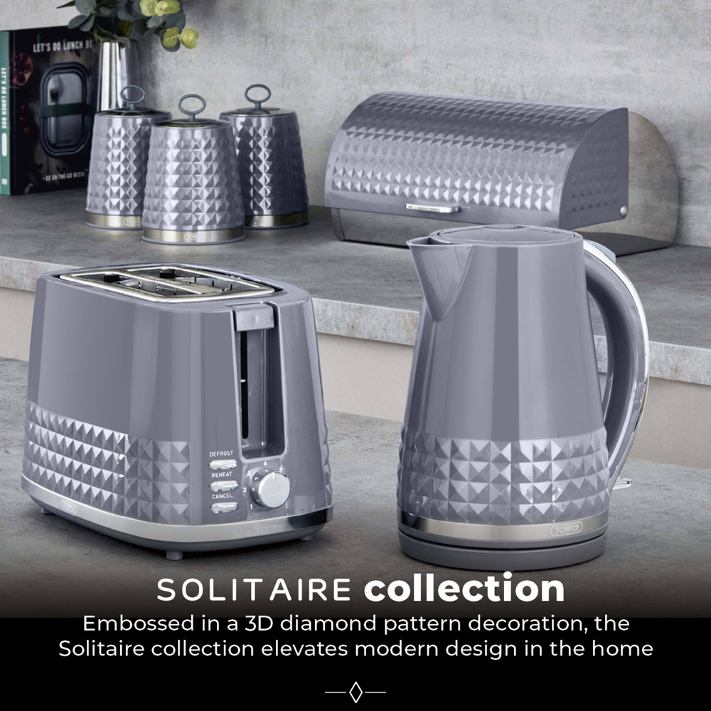 Tower 3 Piece Grey Solitaire Canister Set Image 7