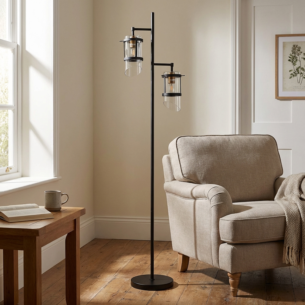 Paramount 2 Light Floor Lamp - Black Image 4