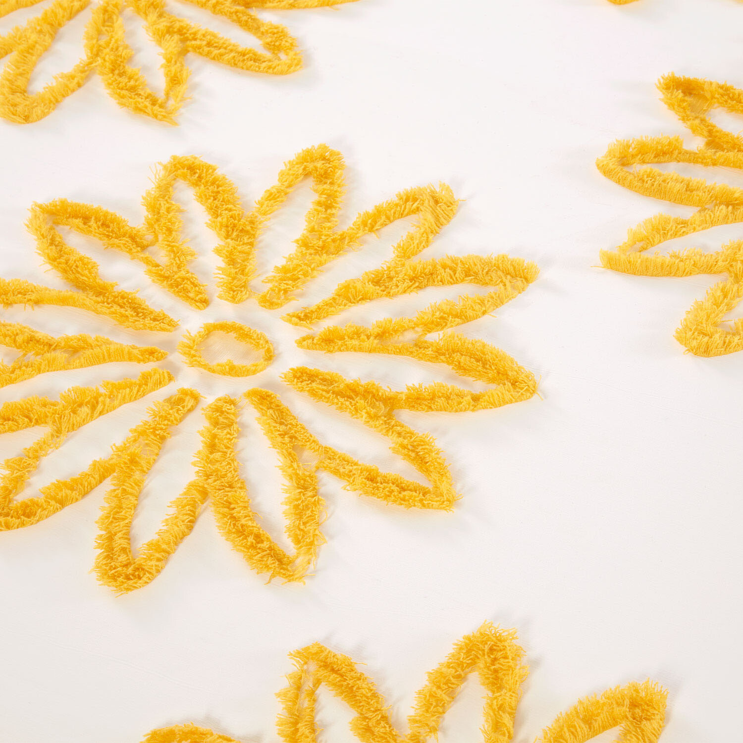 Alyssa Tufted Duvet Set Ochre and White / Single Image 4