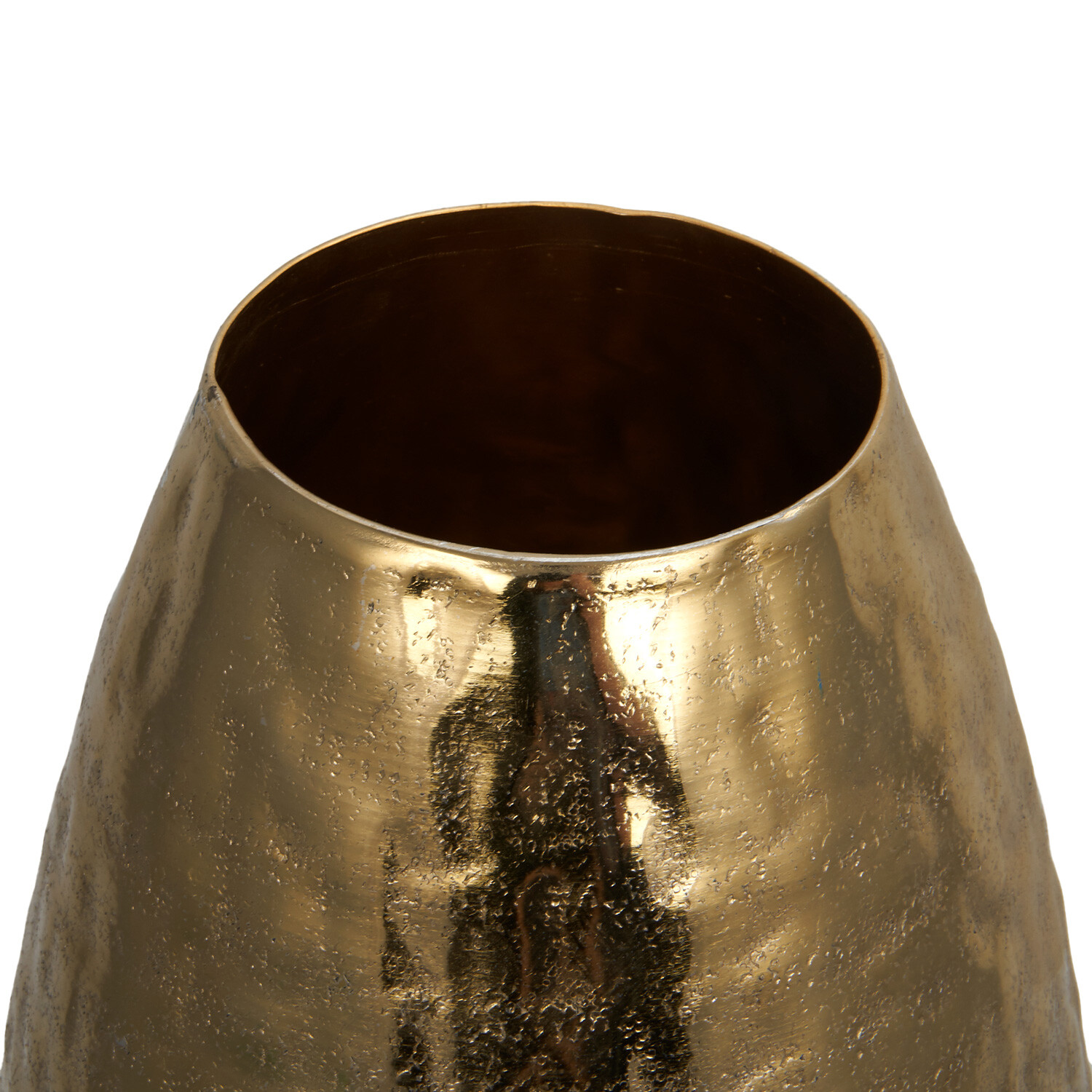 Hammered Champagne Metal Vase Image 2