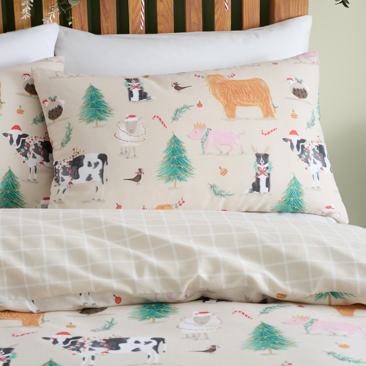 Christmas Farm Duvet Set - Natural / Single Image 3