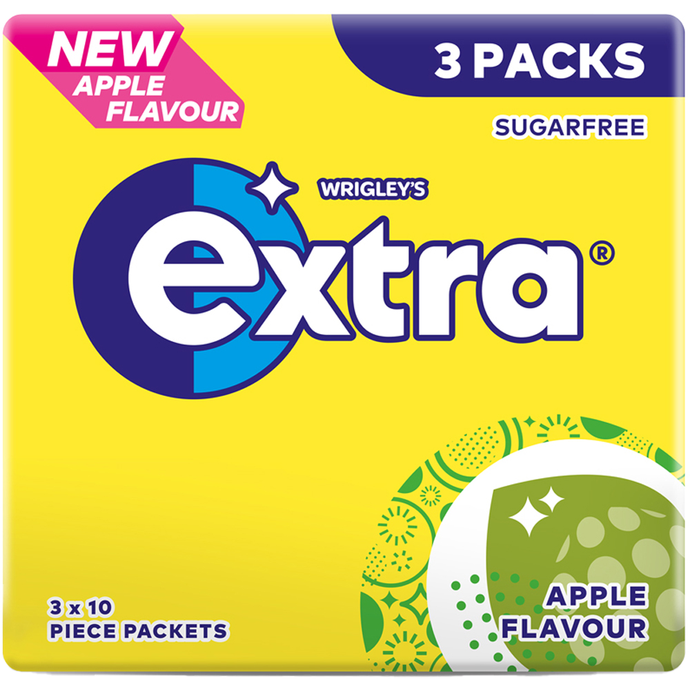 Wrigleys Extra Apple Sugar Free Gum 3 Pack Image