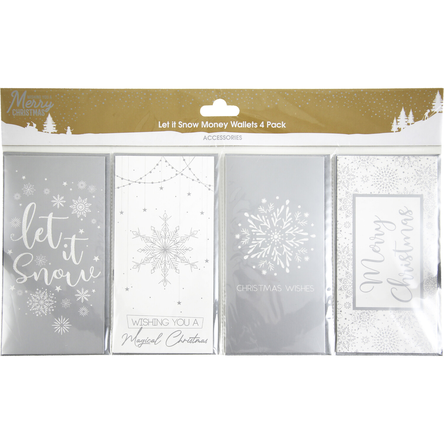 Pack of Four Snowflake Money Wallets Image 2