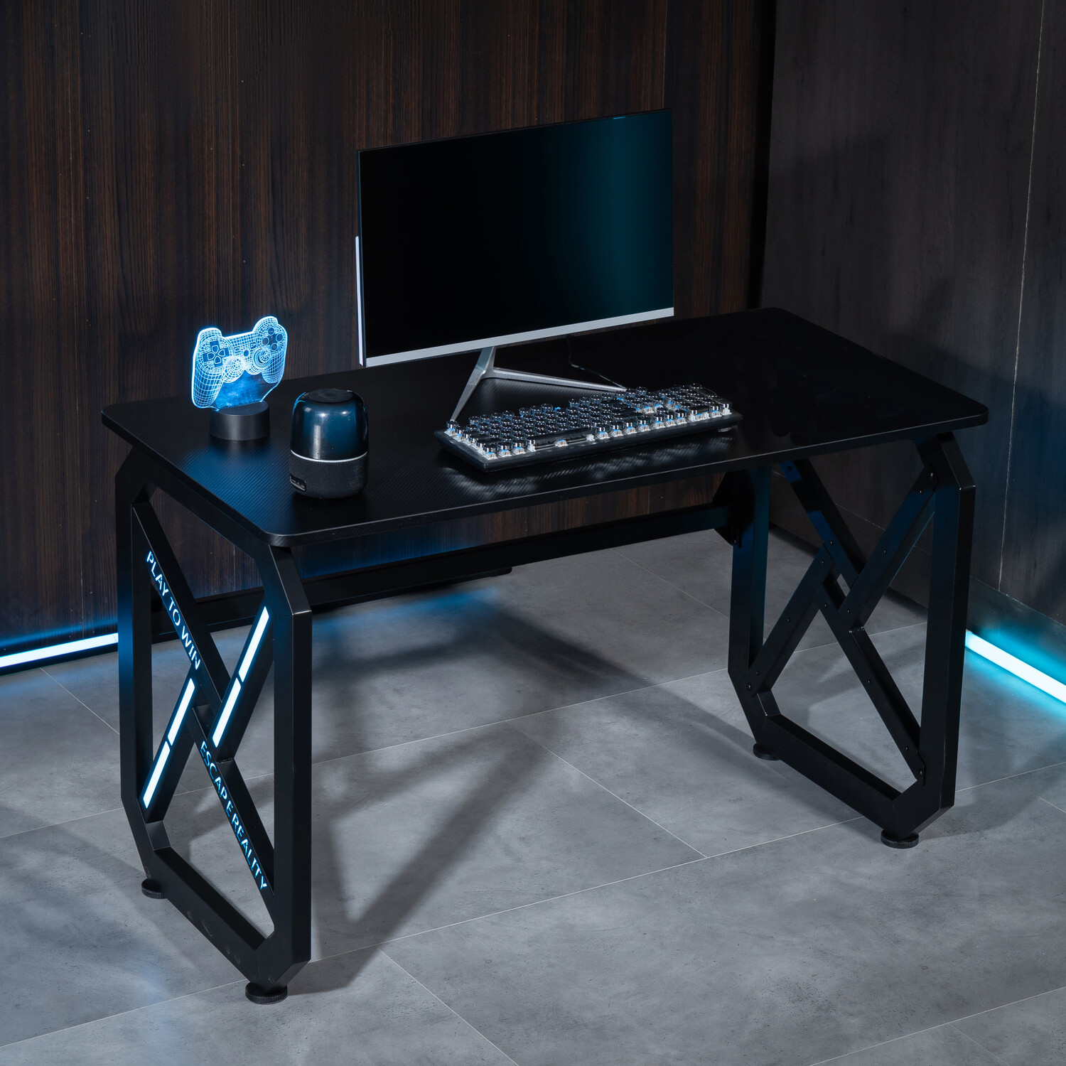 LED Gaming Desk with Remote ControlBlack Image 7