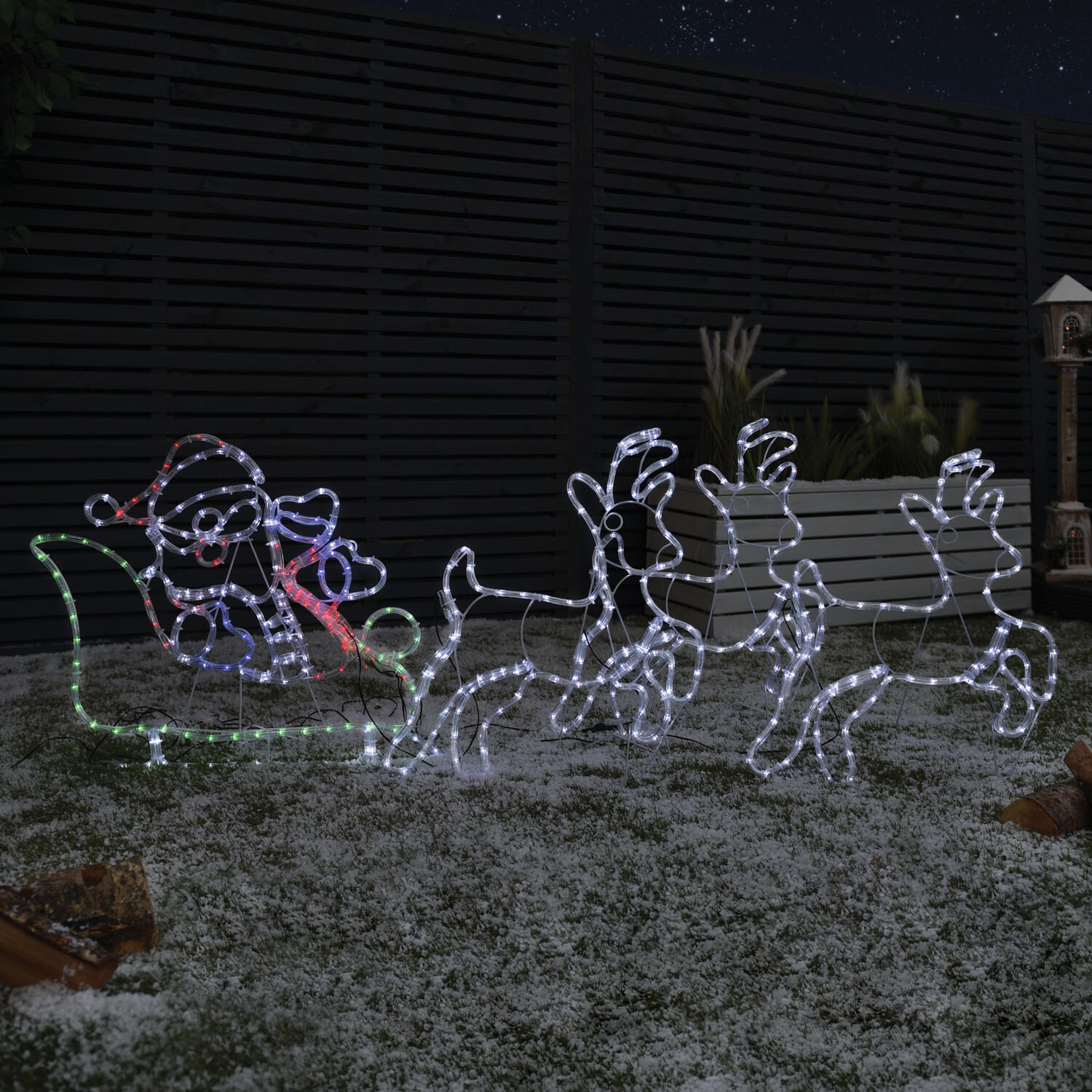 Santa and Sleigh Rope Light Image 1