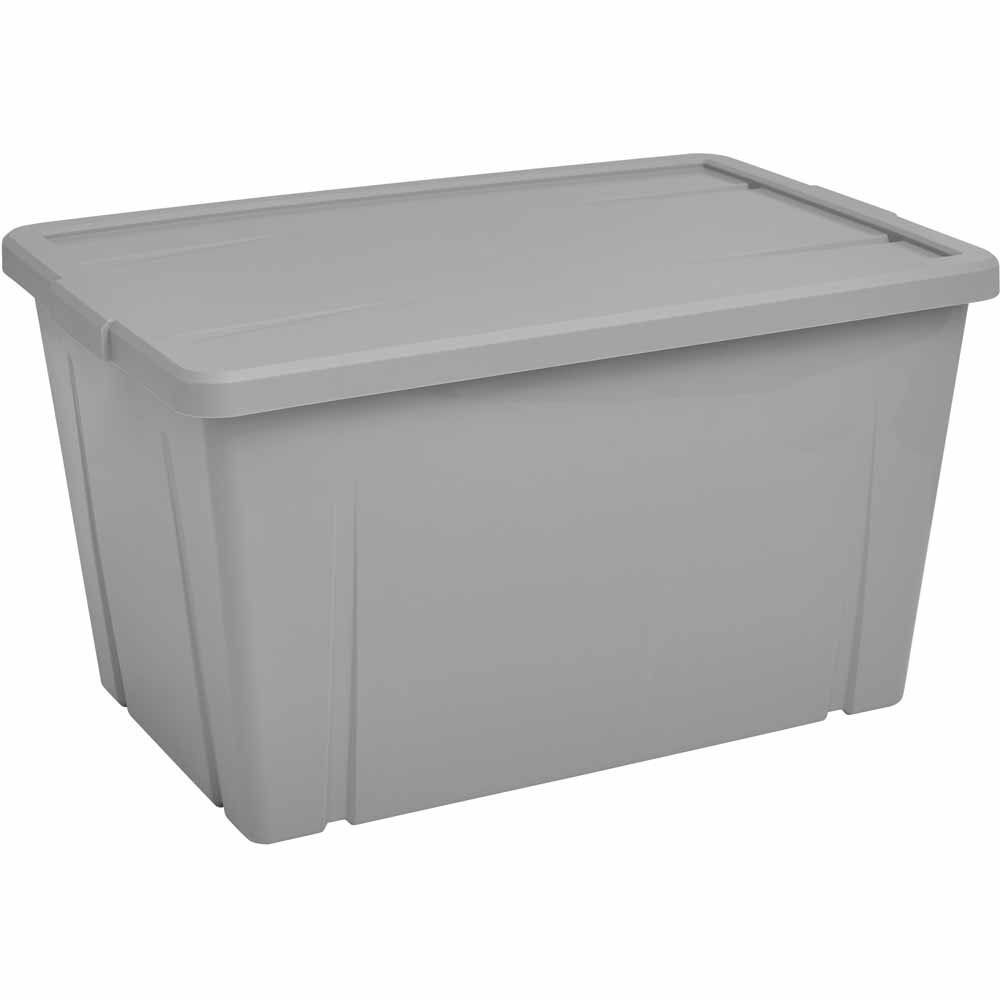 Wilko Light Grey Storage Box 60L Image 1