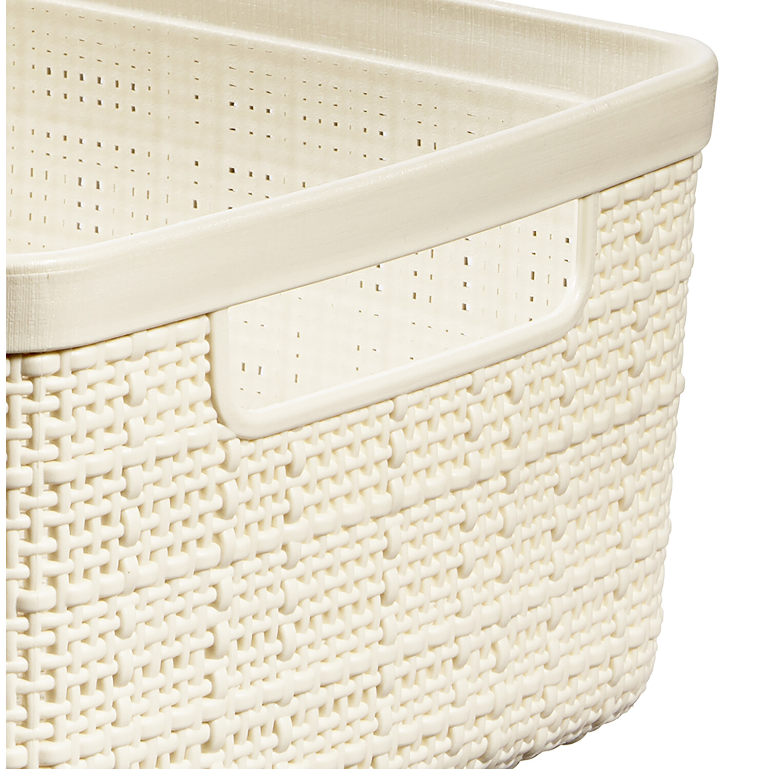 Curver 180g 4.5L Off White Jute Design Storage Basket Image 5