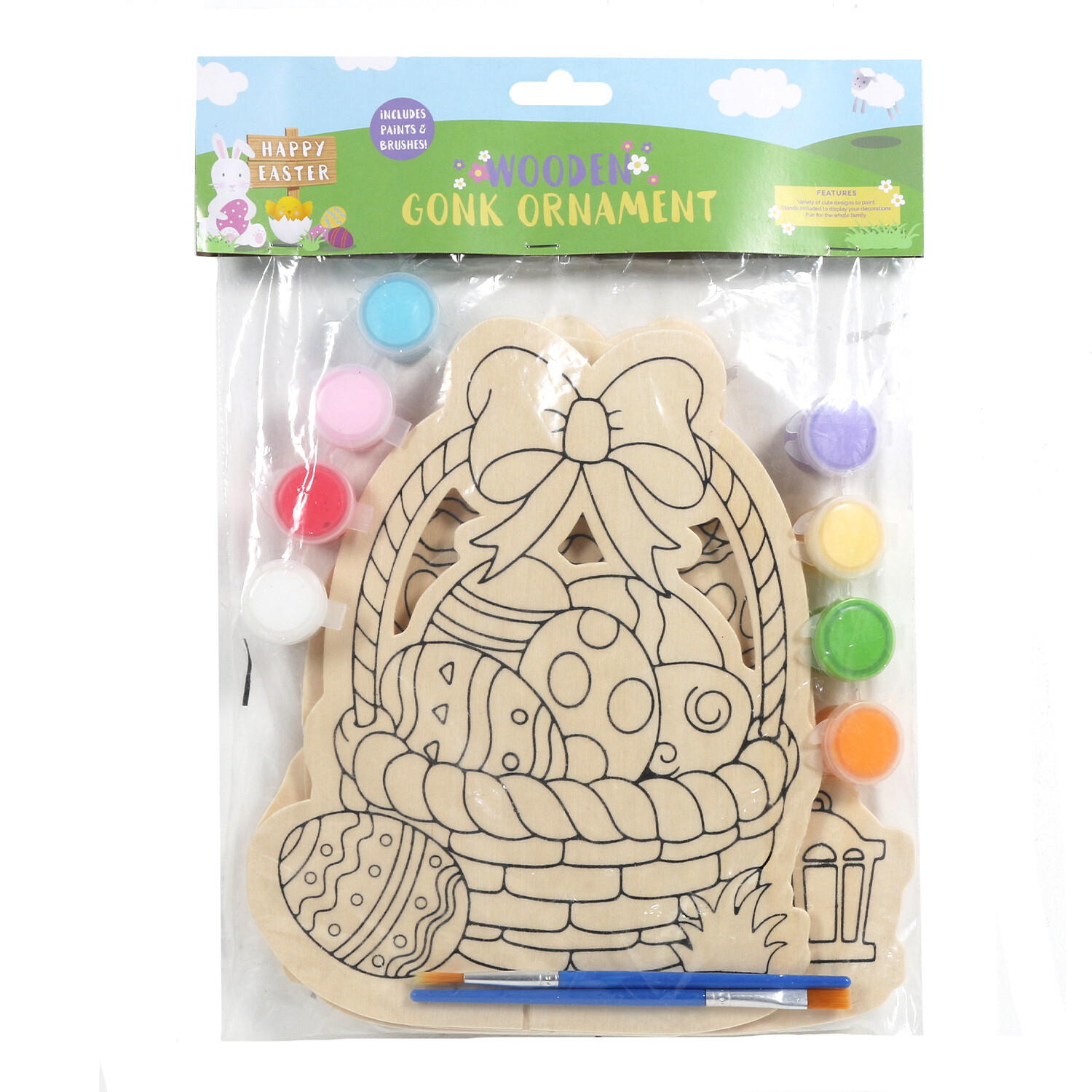 Easter Paint Your Own Wooden Gonk Ornament 4 Pack Image 1