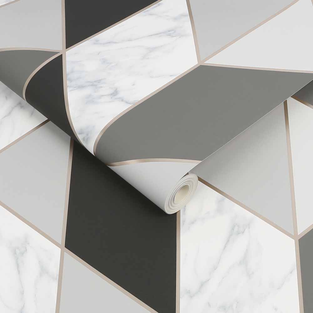 Sublime Marble Geo Charcoal Wallpaper Image 2