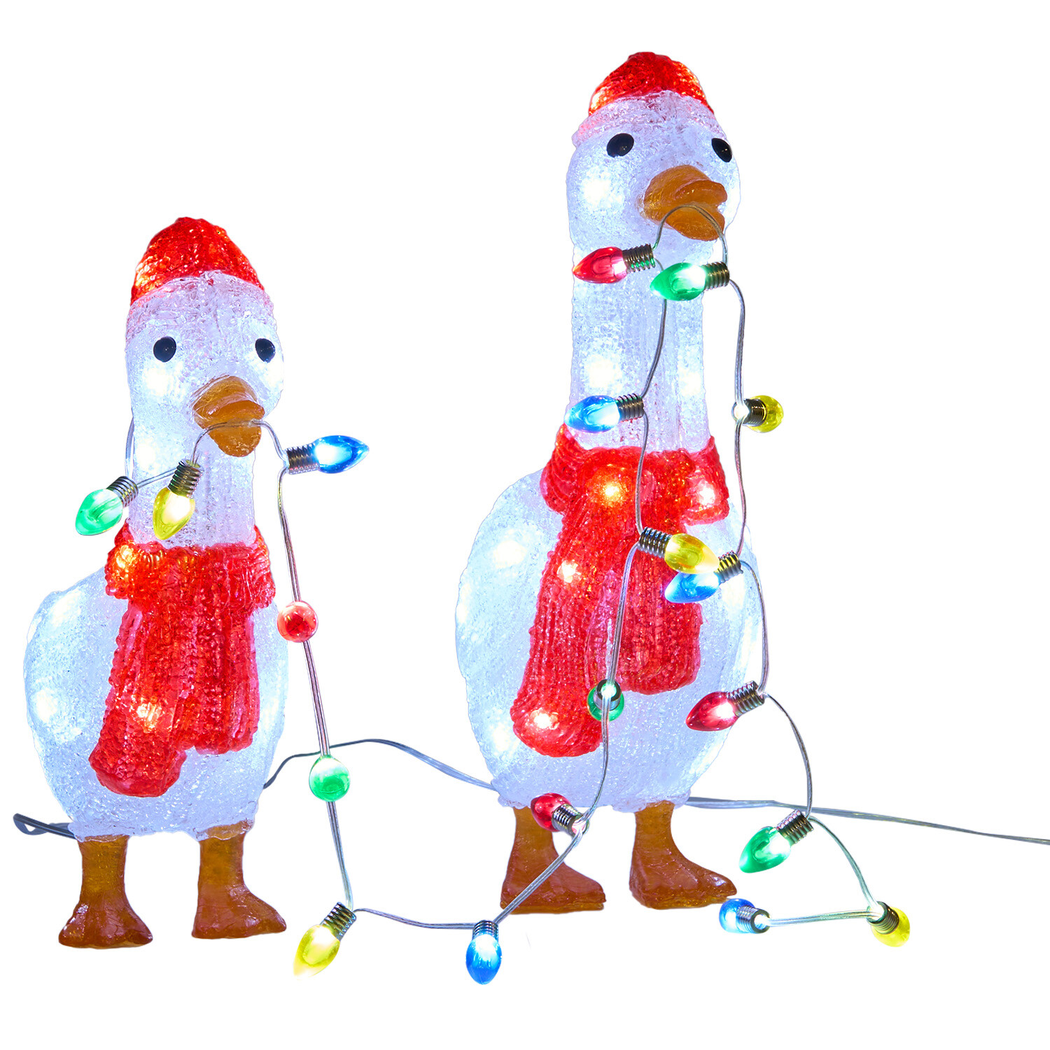 Set of 2 Acrylic Christmas GeeseCool White Image 2