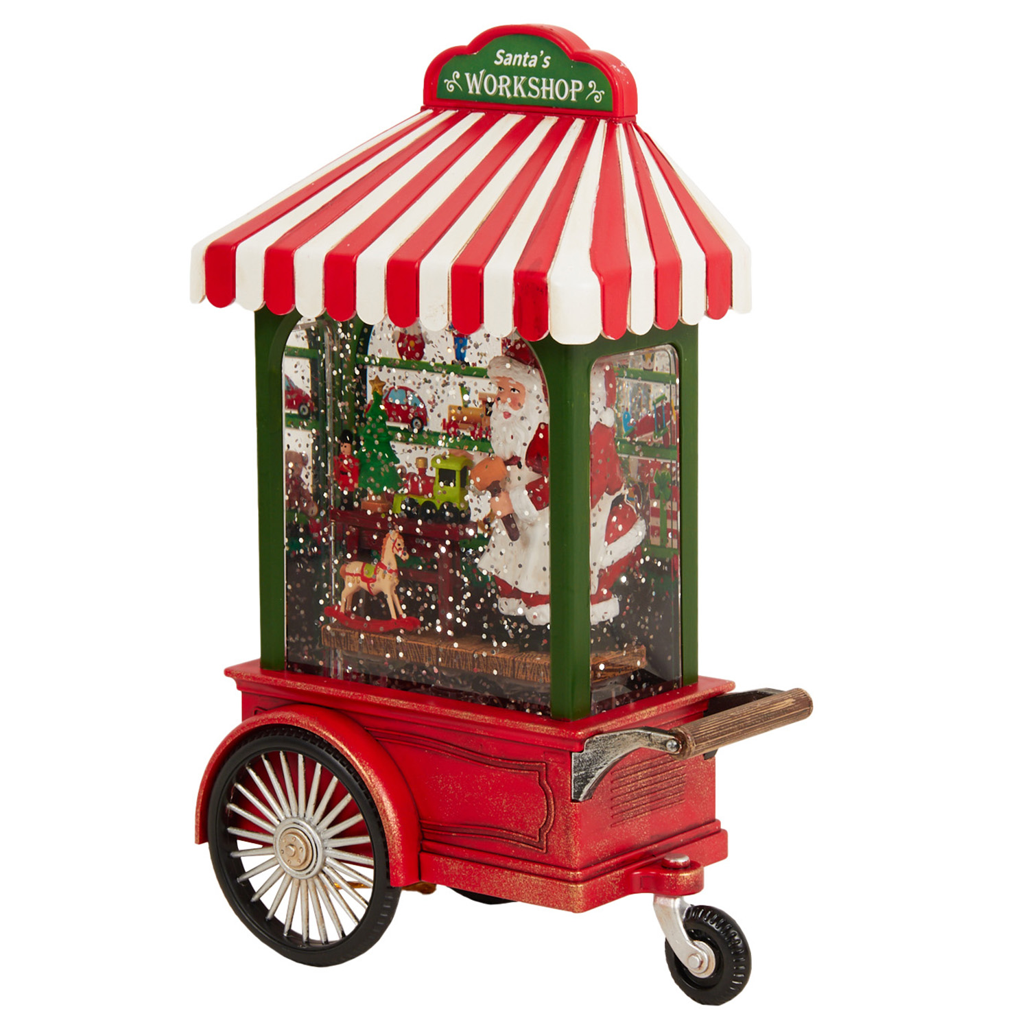 Xmas Ceramic Santa with LED Tree On Sled - Multicolour Image 7