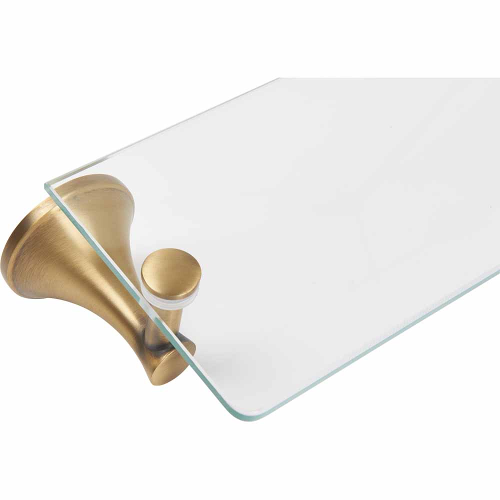 Wilko Glass Shelf Antique Brass Wilko