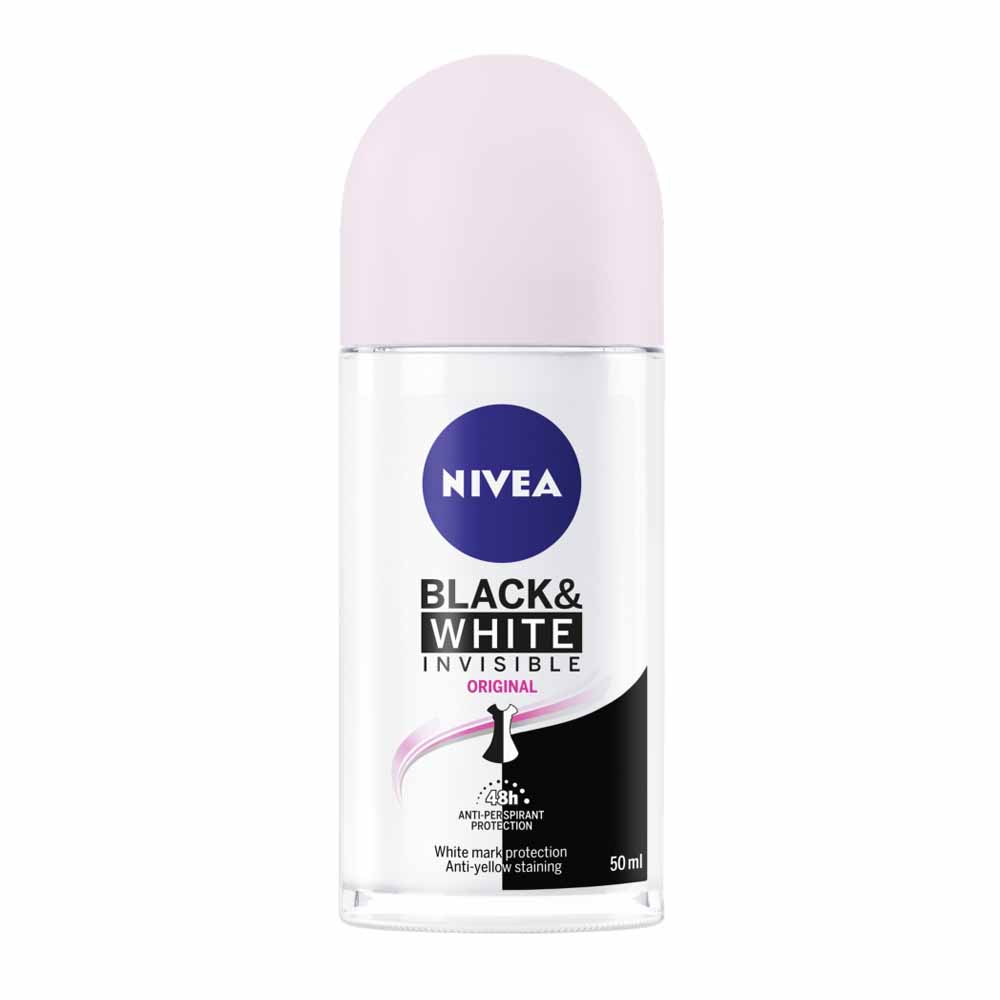 Nivea Black and White Invisible Original Anti Anti-Perspirant Deodorant Roll-On 50ml Image