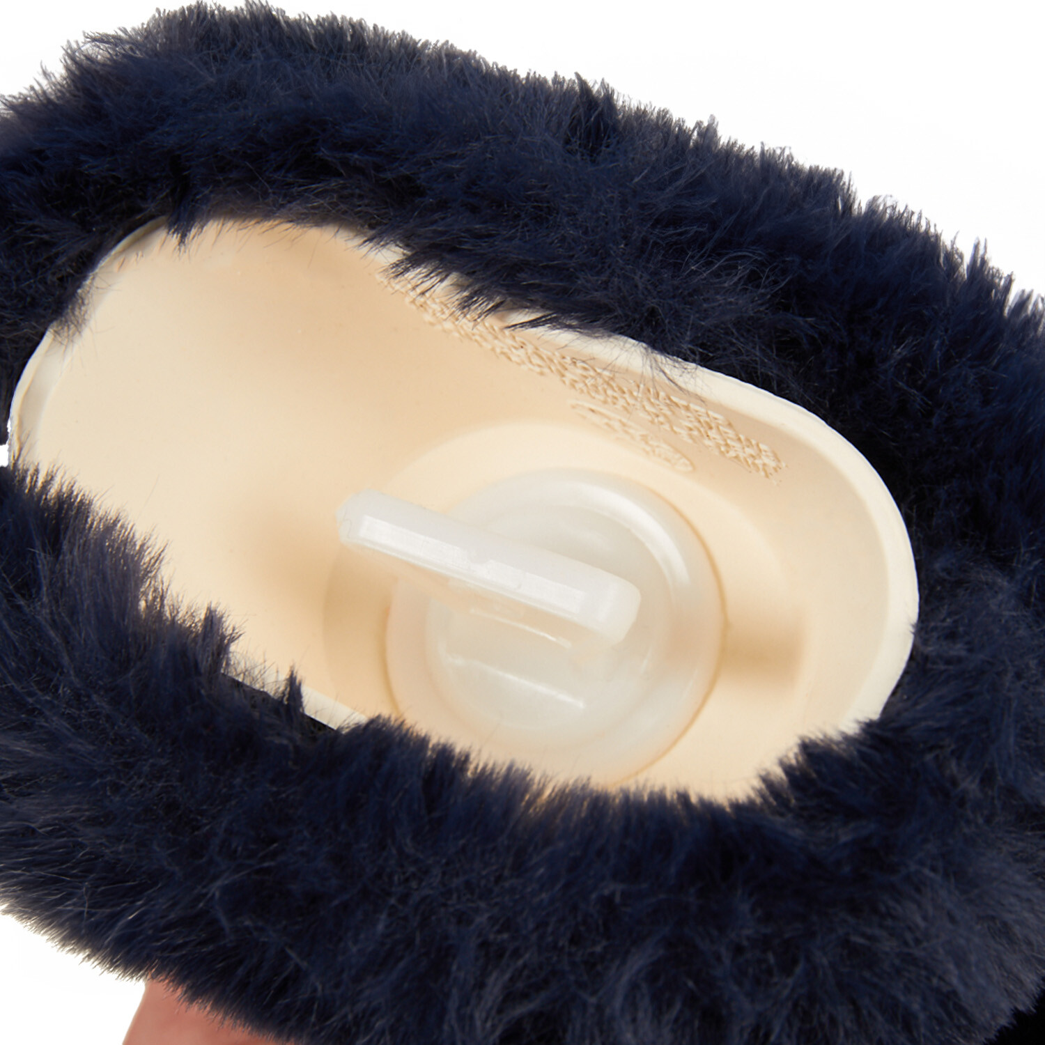 Plush Faux Fur Hot Water Bottle - Navy or Green Image 4
