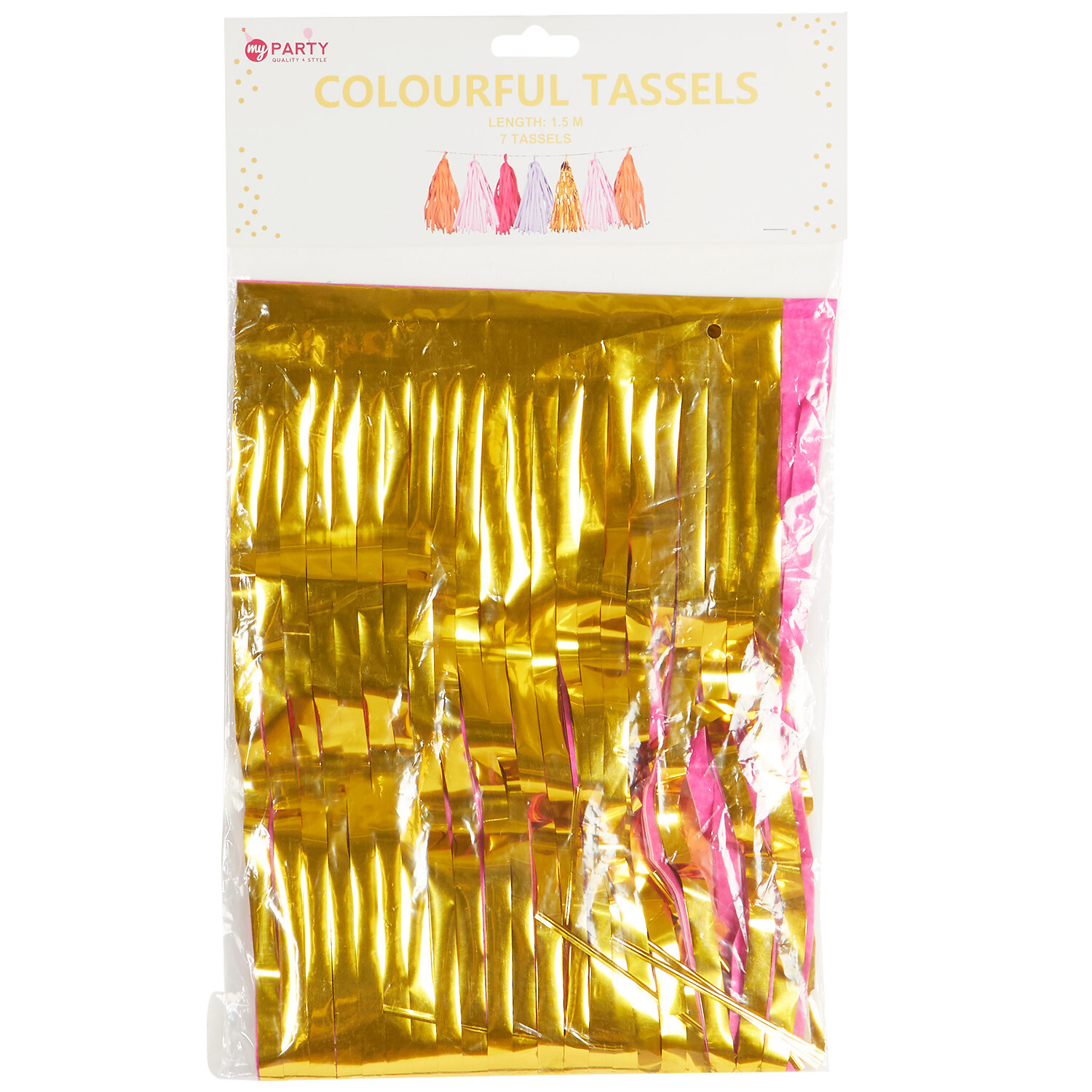 Pack of 7 Pastel Party Tassels - Multicolour Image 2