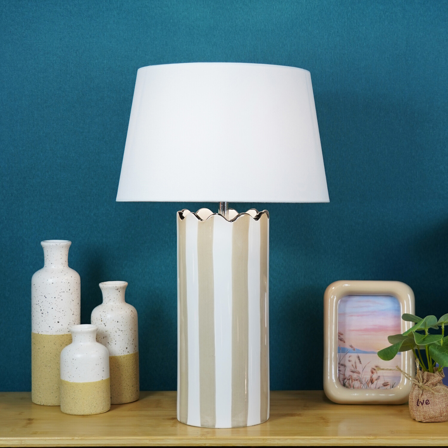 Capella Stripe Table Lamp Mocha Image 12