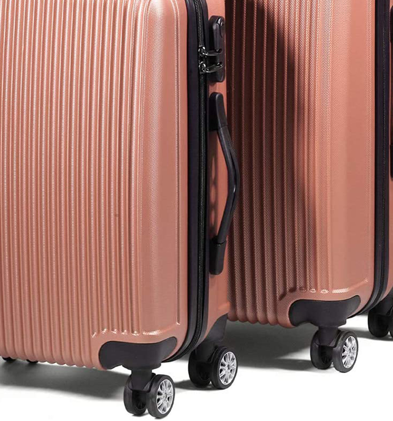 SA Products Set of 3 Rose Gold Hard Shell Lightweight Luggage Image 2
