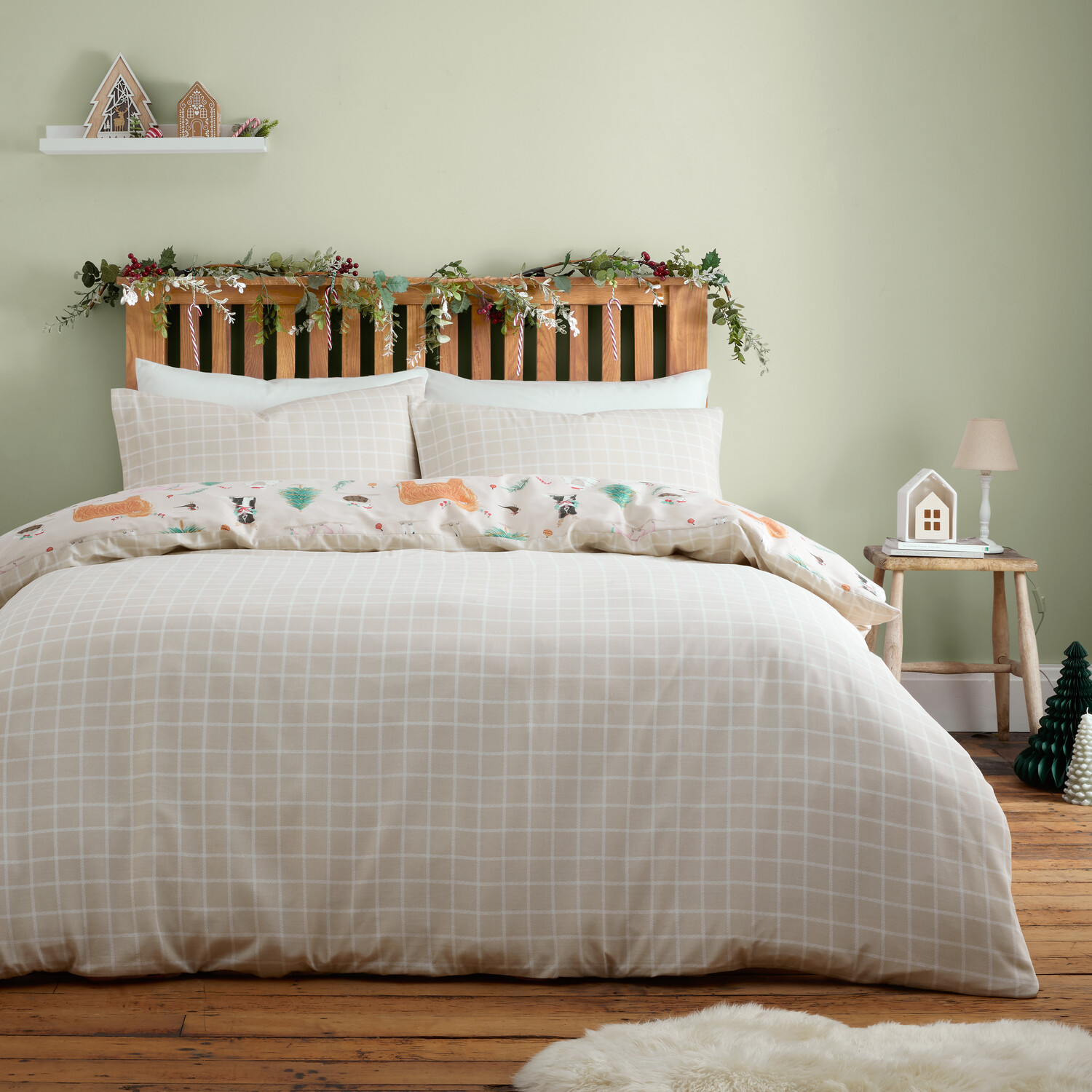 Christmas Farm Duvet Set - Natural / Single Image 2