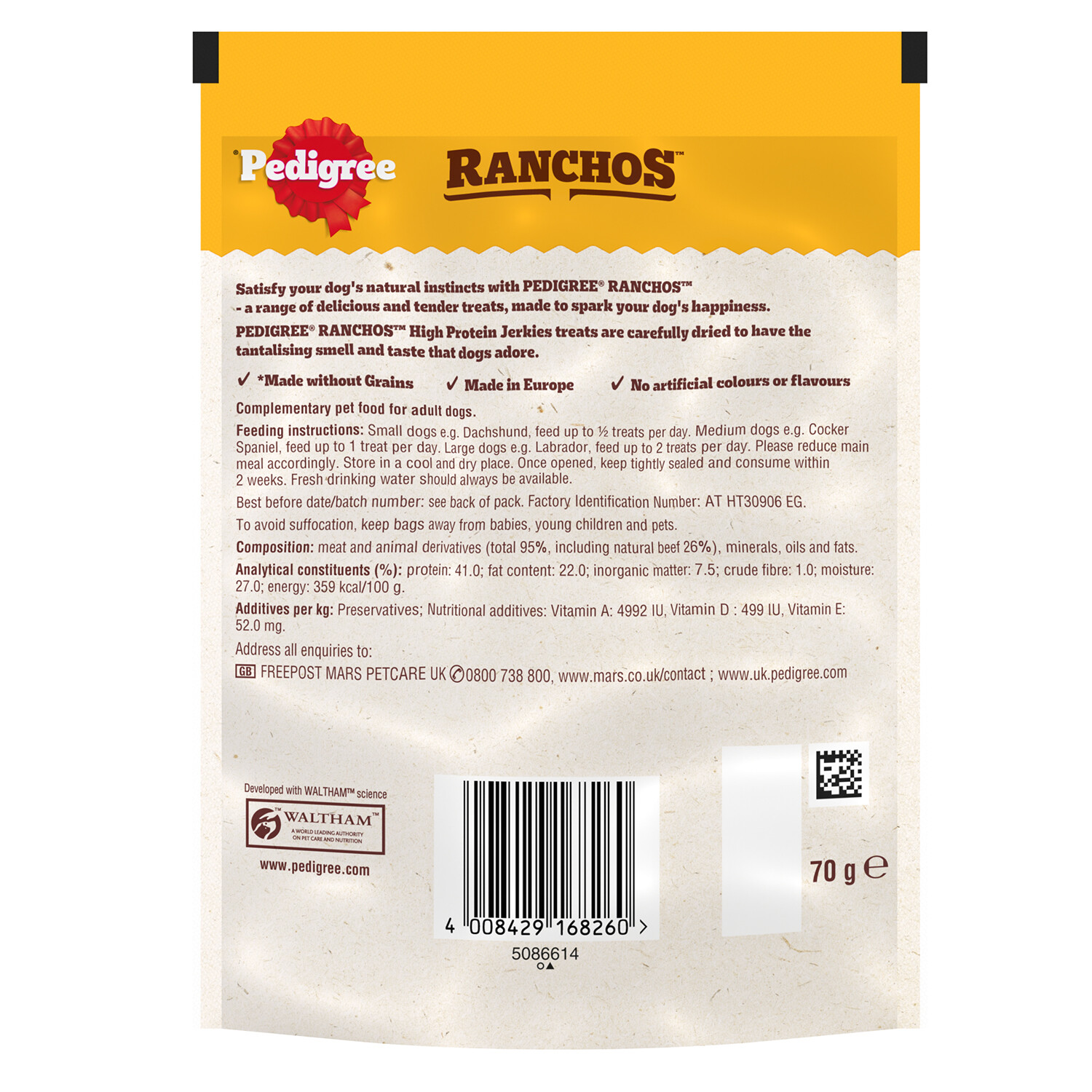 Pedigree Ranchos Dog Treats - Brown / Jerkies Beef Image 3