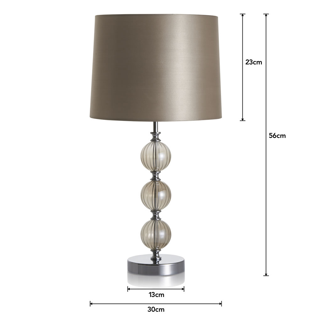 Wilko Champagne Gold Glass Table Lamp Image 7