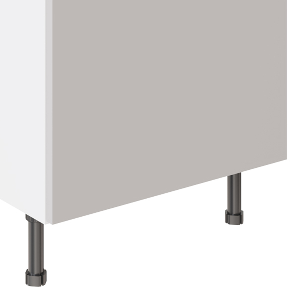 Kitchen Kit Slab Supergloss Light Grey Drawerline Base Cabinet 600mm Image 3