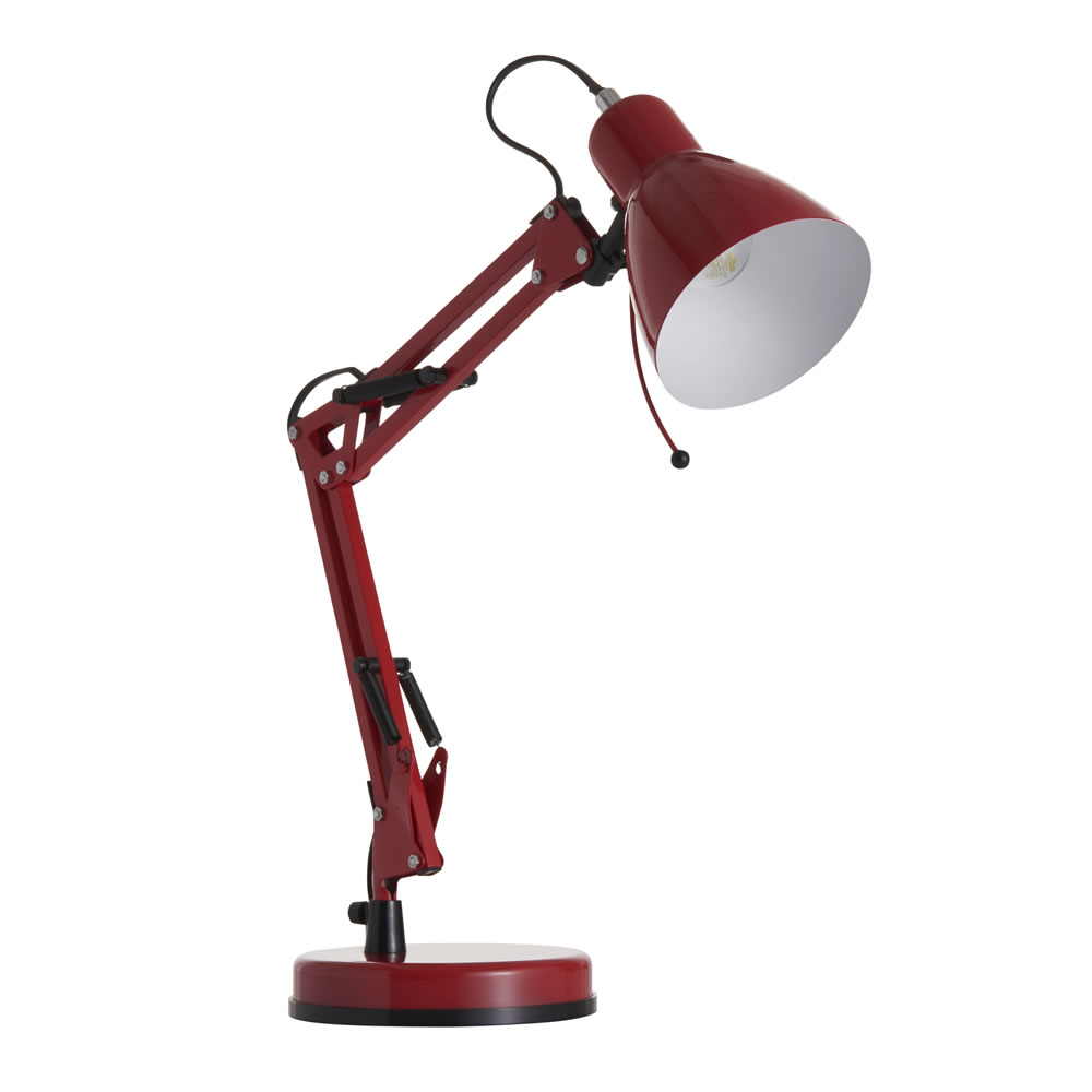 Wilko Angle Task Lamp Red Wilko