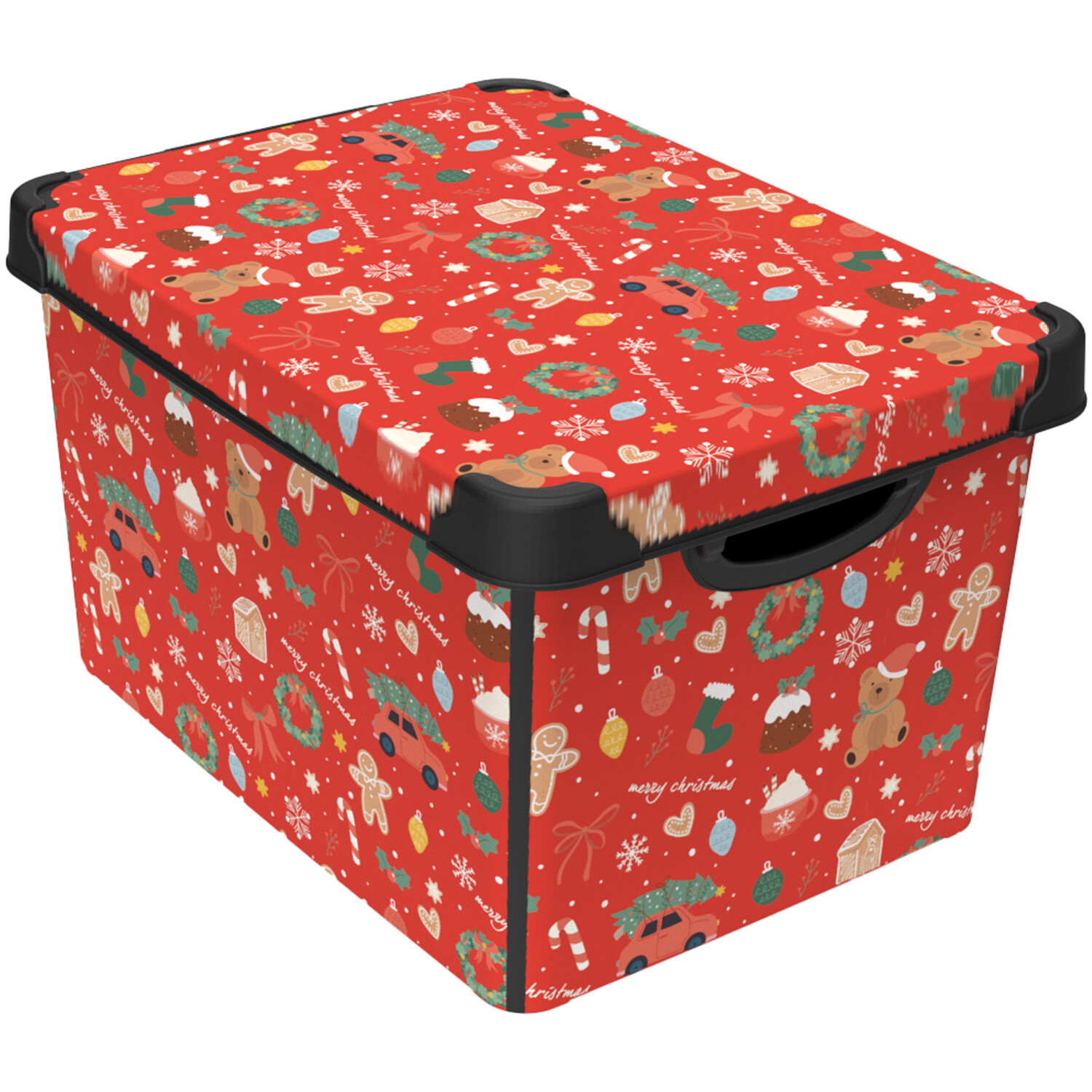 Christmas Printed Storage Box 17L Red Image