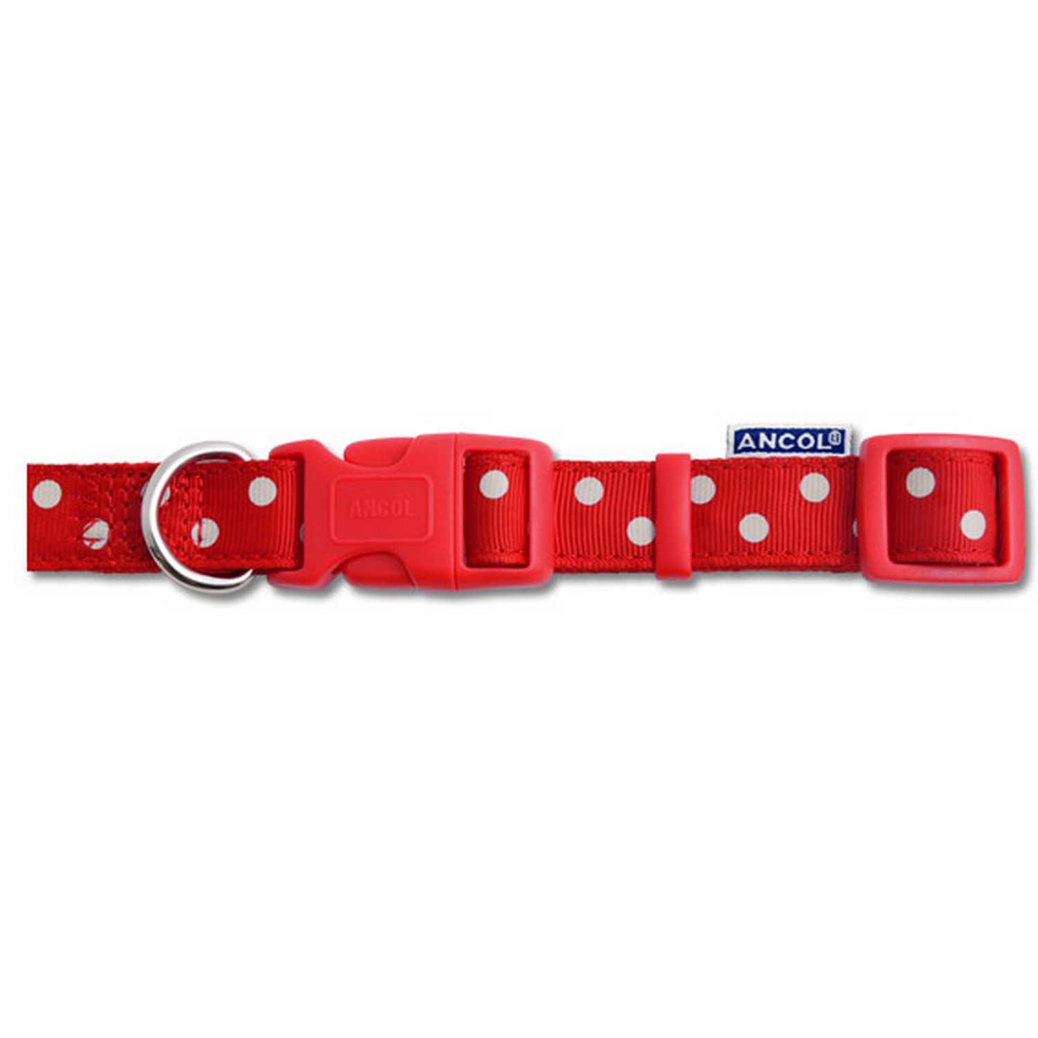 Ancol Red Polka Dot Adjustable Dog Collar 30 to 50cm Image