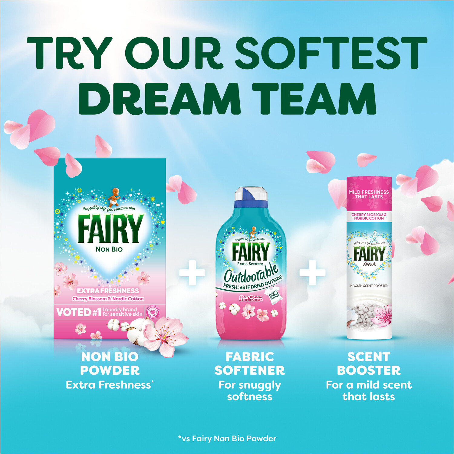Fairy Non Bio Washing Powder Cherry Blossom and Nordic Cotton 65w Image 4