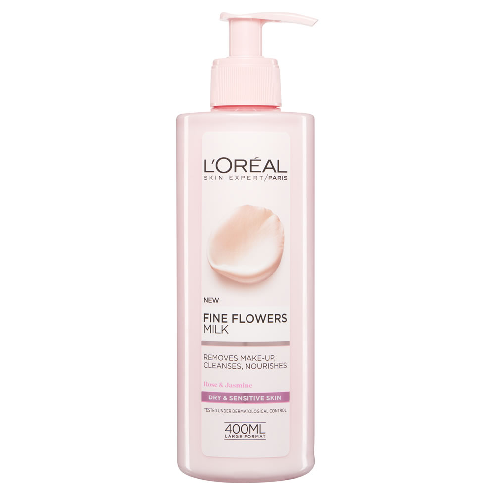 L'Oreal Skin Expert Fine Flowers Sensitive Cleansing Milk 400ml Image 1