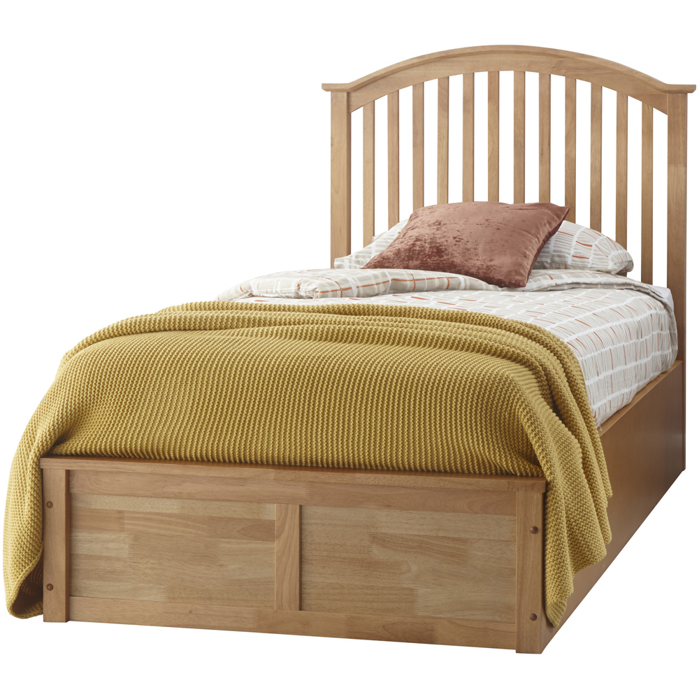 GFW Madrid Single Oak Wood Ottoman Bed Image 2