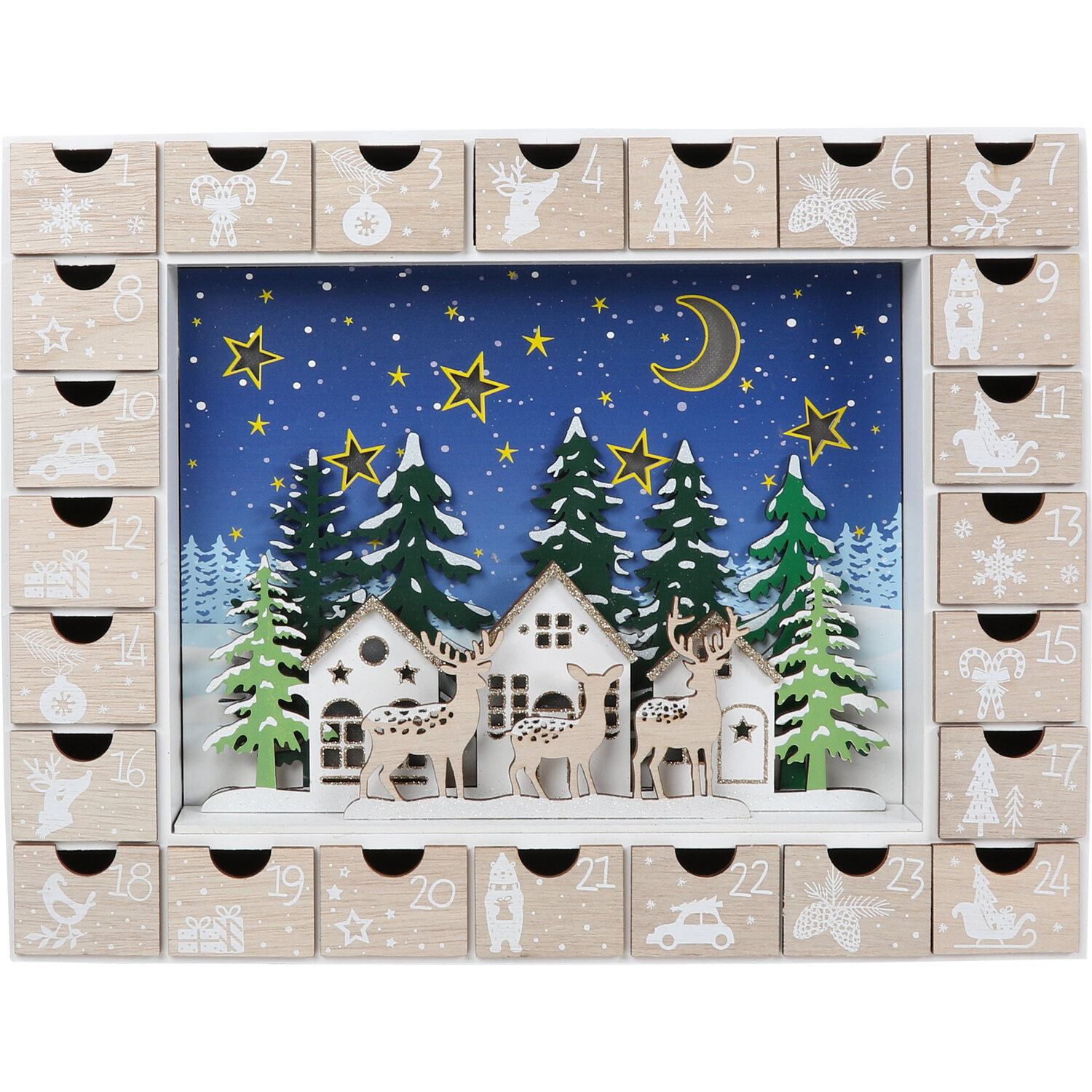 Nights Sky LED Wooden Advent Calendar Image 1