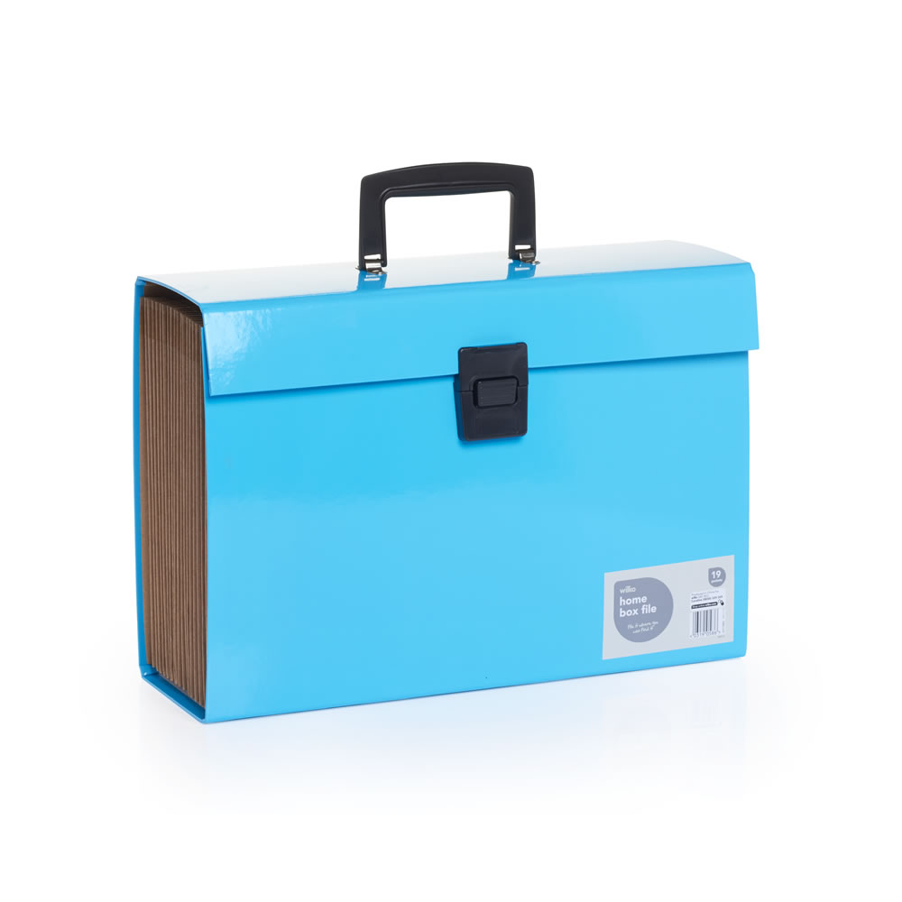 Wilko A4 Blue Expanding Box File with 19 Sections Image
