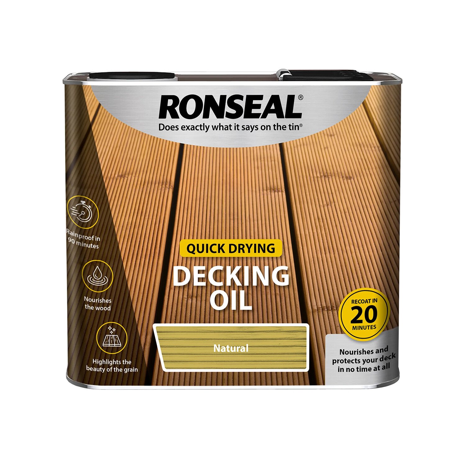 Ronseal Quick Drying Decking Oil 2.5L - Natural Image