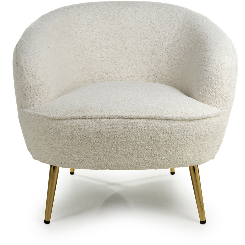 Lucia Vanilla White and Gold Boucle Tub Chair Image 6