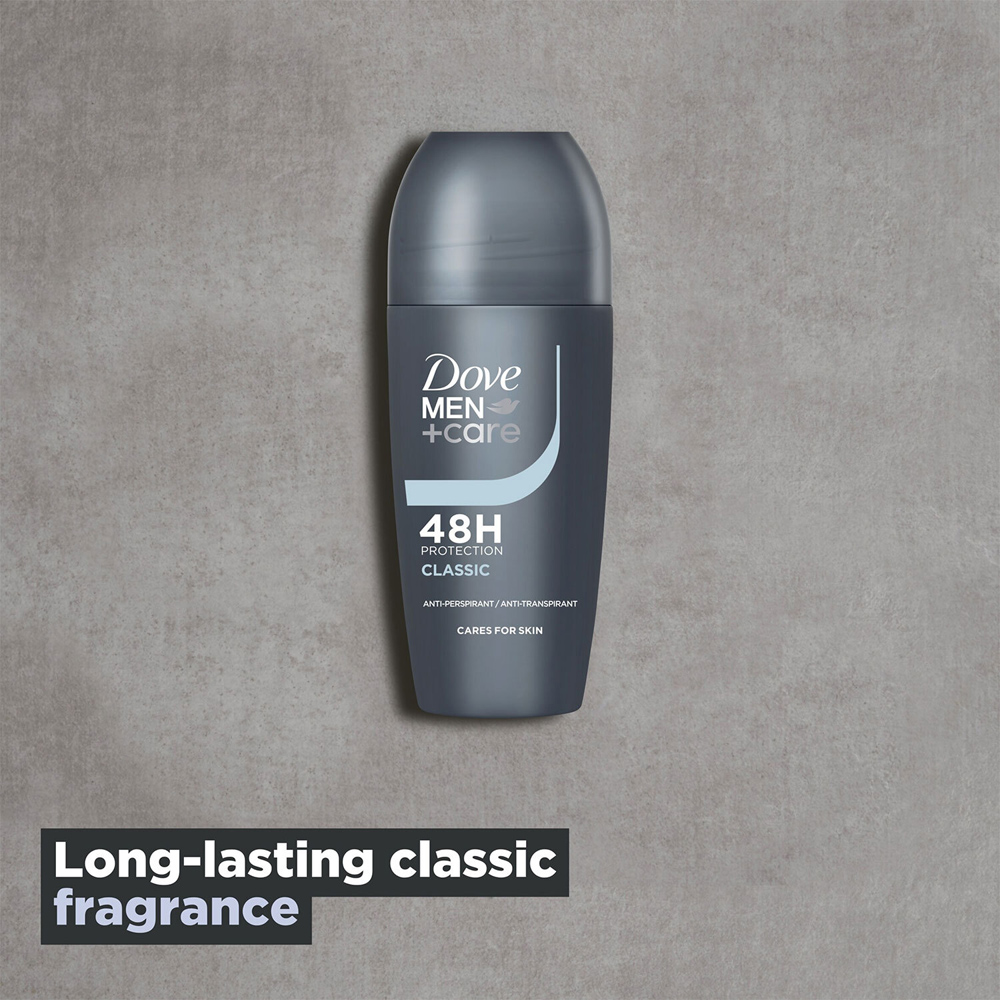 Dove Men + Care Classic Anti-Perspirant 48H Protection Deodorant Roll On 50ml 24 Pack Image 4