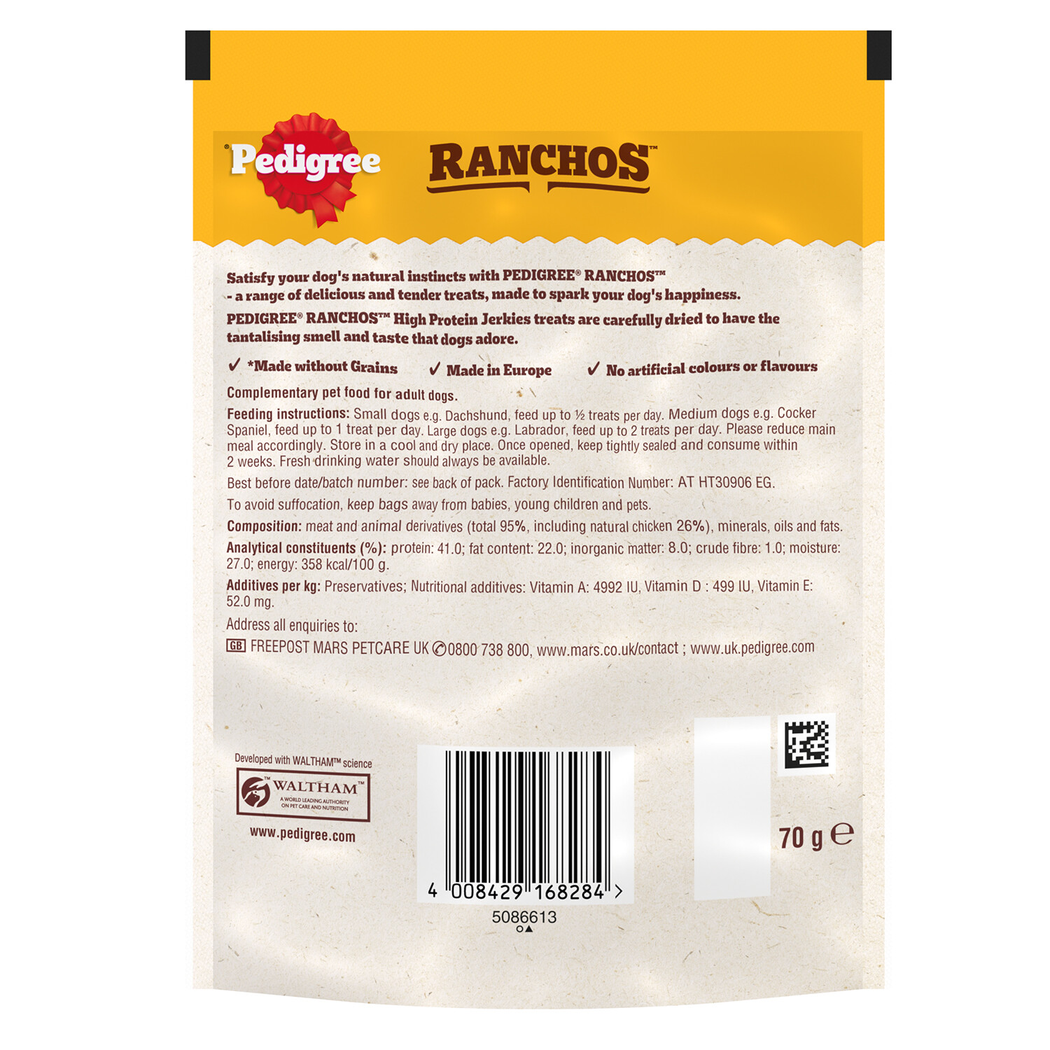 Pedigree Ranchos Dog Treats - Brown / Jerkies Chicken Image 3
