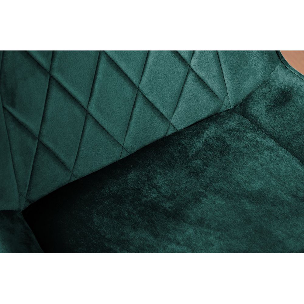 Furniturebox Cesano Set of 2 Green and Black Velvet Dining Chair Image 7
