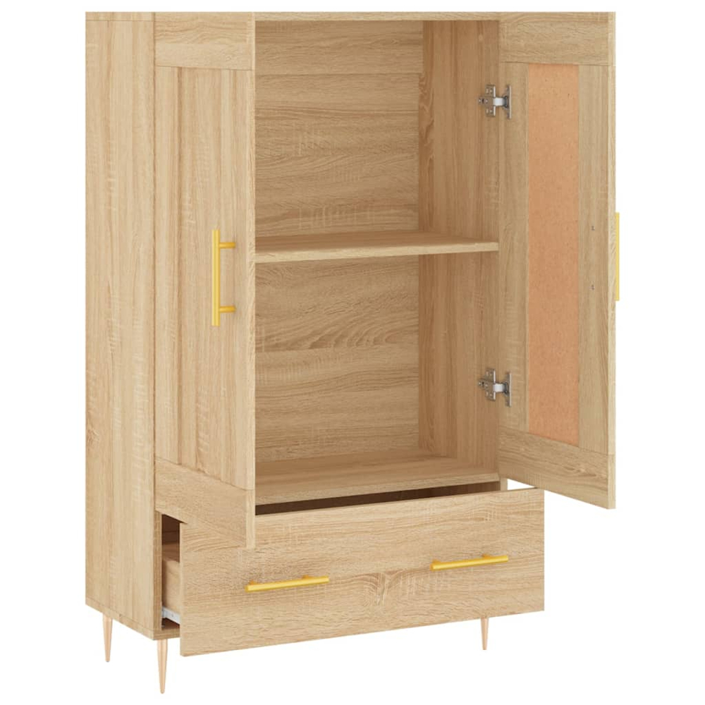 vidaXL 2 Door Single Drawer Sonoma Oak Highboard Image 6
