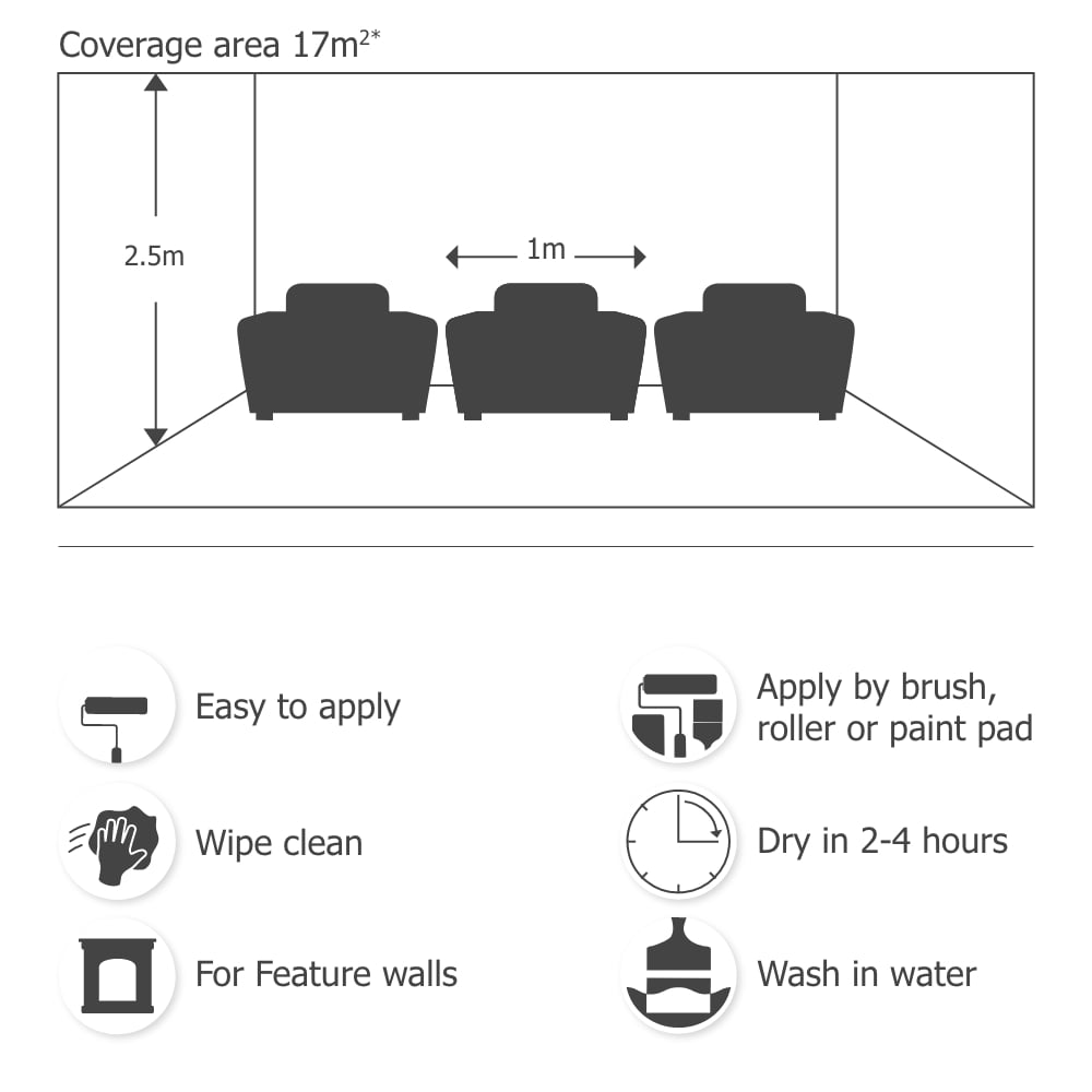 Wilko Statement Walls Cocoa Bean Matt Emulsion Paint 1.25L Image 5