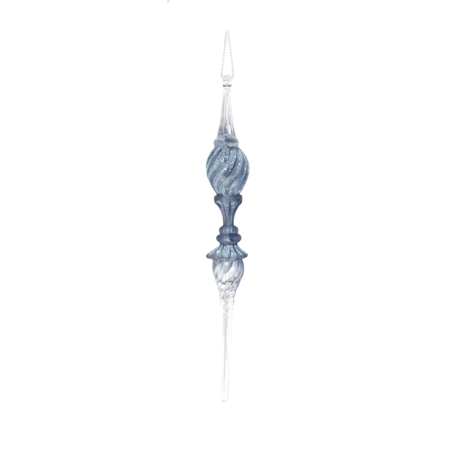 Frosted Blue Icicle Hanging Decoration Image 3