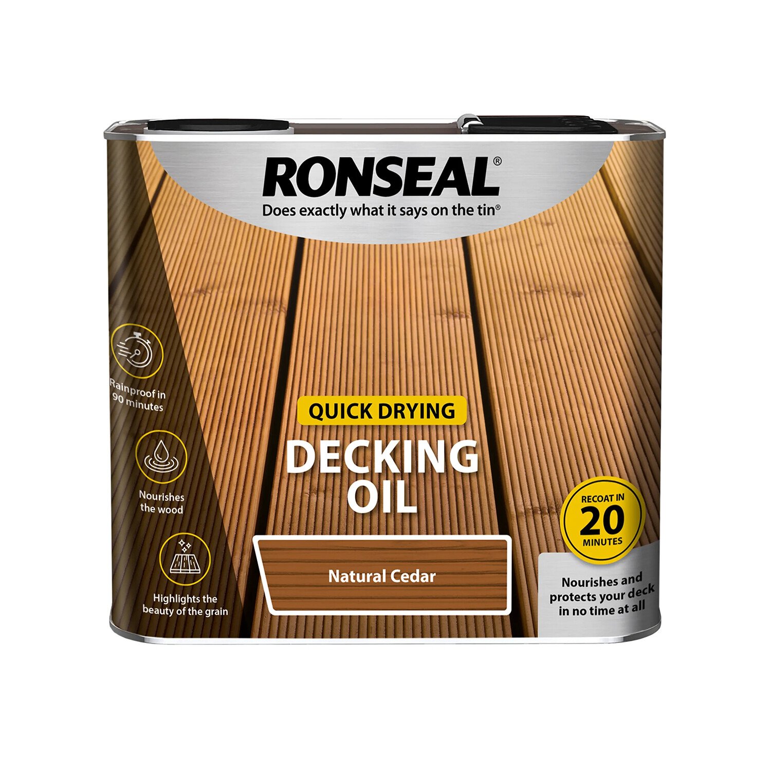 Ronseal Quick Drying Decking Oil 2.5L Natural Cedar Image