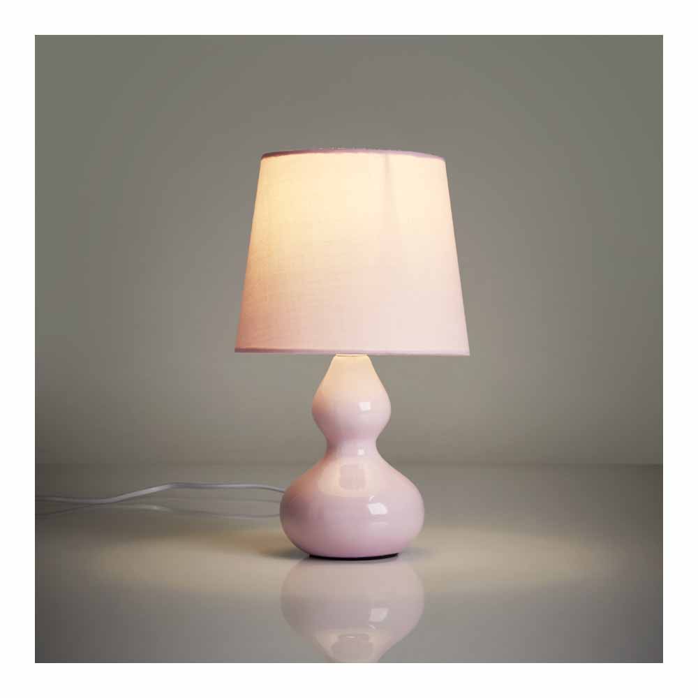 Wilko Dusky Pink Ceramic Lamp Image 2